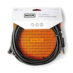 Изображение MXR DCIST20R стерео инструментальный кабель, 6 м, прямой и угловой джеки