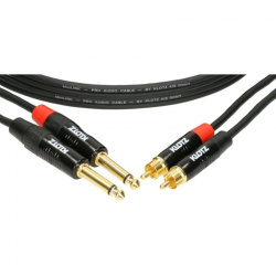 Изображение Klotz KT-CJ300  кабель межкомпонентный 2 RCA - 2 JACK, 3м, позолоченные разъемы, металл