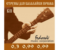 Изображение FEDOSOV BP Комплект струн для балалайки Прима, латунь