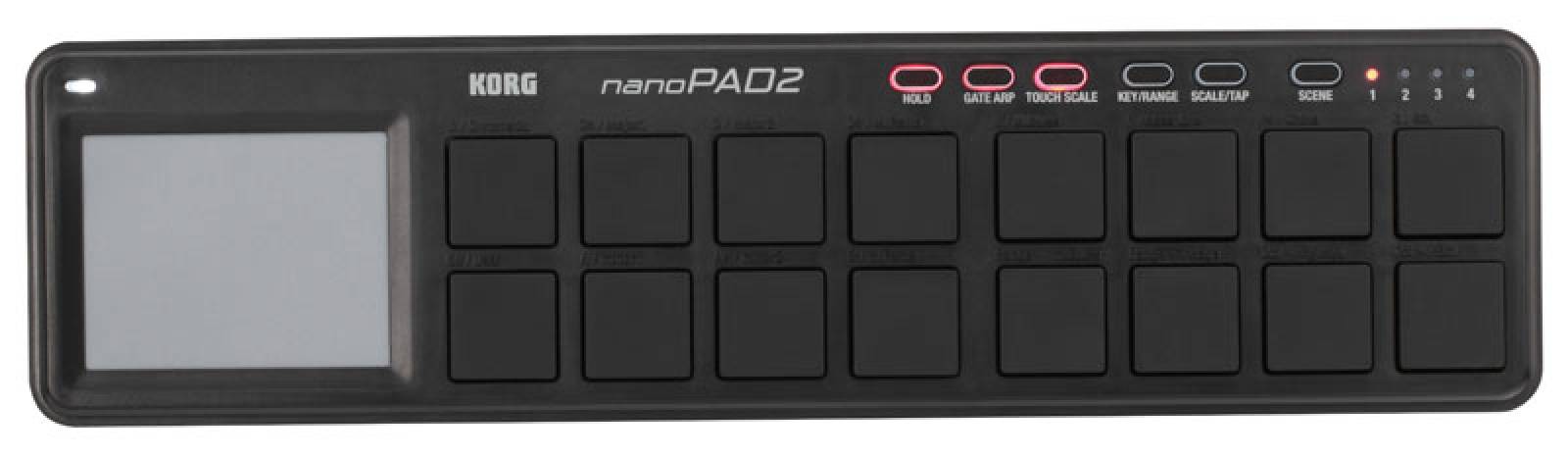 Изображение KORG NANOPAD2-BK Портативны USB-MIDI-контроллер 16 чувствительных к нажатию пэдов