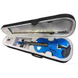 Изображение BRAHNER BVC-370/MBL 4/4 Скрипка (комлект с кейсом и смычком) голубая