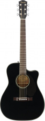 Изображение FENDER CC-60SCE BLK WN электроакустическая гитара, топ - массив ели, накладка орех, цвет черный